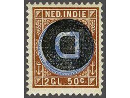2½ gulden oranjebruin en lichtblauw met variëteit opdruk D kopstaand, gesigneerd Evert Kroon en Mebus, pracht ex., cat.w. 825