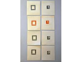 Franz Joseph I 1 heller - 10 kronen, imperforated proofs in the chosen colours, one set with only frame and one set with only