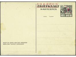 Maluku and Lesser Sunda Islands overprint red flag + 7 characters on postcard 3 1/2 cent, unused, very fine, Bulterman -/-