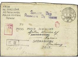 Envelop verzonden door Generaal Majoor Schilling vanuit Karenko kamp Taiwan naar Java, aankomststempel Soekaboemi 22/9/04, ze