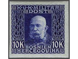 Franz Joseph I 3, 5 and 10 kronen all with variety imperforated, very fine unmounted mint, cat.v. 550++