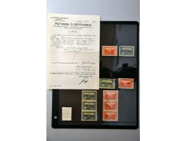 specialised collection overprints including a.o. 7 Heller 1915 perforated 9½ (Ferchenbauer certificate, cto cancel), inverted