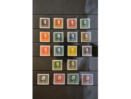 Franz Joseph I 2 heller - 10 kronen, complete set with variety imperforated in the chosen colours and 2 complet sets (one per
