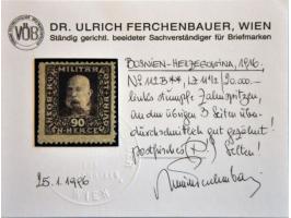 Franz Joseph I 90 Heller lila perforated 11½, fine/very fine (some short perfs at left) unmounted mint with 1996 Ulrich Ferch