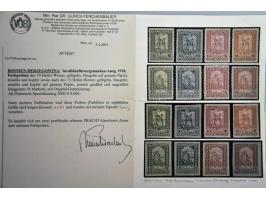 Disabled 10 and 15 heller, 16 colourproofs perforated and imperforated, each in 4 different colors, very fine unmounted mint 
