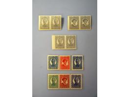 Karl I and Zita 10 - 40 heller, imperforated proofs 10 heller in yellow green and blue green, 15 heller in carmine and brown 