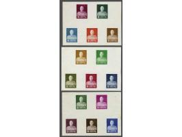 Chiang Kai-shek 10 cents - 20 dollars with variety imperforated in 3 mini sheets originating from booklet, fine/very fine (1 