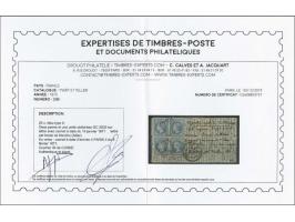 Empire Lauré 20 centimes blue (5x including 2 pairs) on cover 15-1-1871 transported by Boule de Moulins to Paris (arrival mar