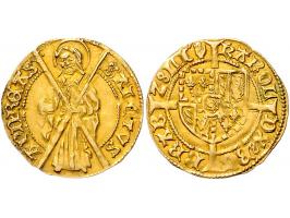 Provinciaal Karel de Stoute (1467-1477) St.Andries of Bourgondische goudgulden AU 3,45gr W. 499 bijna PR