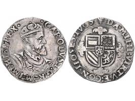 Provinciaal Vlaanderen Karolusgulden Brugge z.j. 2e type AG 22,87gr vG&amp;H 188-5, Delm. 9 bijna PR