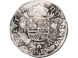Provinciaal Philipsdaalder 1562 1e periode Antwerpen AG 33,24gr W. 712 slagbarst in het muntplaatje ov ZF-