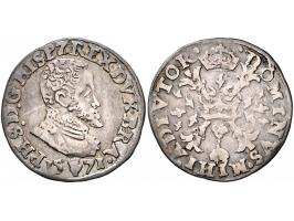 Provinciaal 1/10 Philipsdaalder 1571 Antwerpen AG 3,26gr W. 730v F+