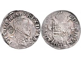 Provinciaal 1/5 Philipsdaalder 1566, geslagen te Antwerpen, met klop Zeeuwse Leeuw (1573) ZF, klop ZF