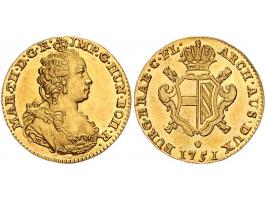 Provinciaal Souverain d'Or Antwerpen 1751 AU 5,57gr W. 1114 PR-FDC