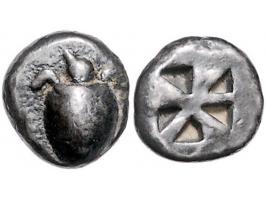 Griekse munten Attica, Aegina, Triobol, AR 11.9 mm 3.09 g. - Turtle. VF