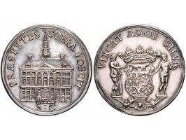 Historiepenningen 's-Hertogenbosch - Stadhuispenning zilver (1704) Snoeck 2, F-ZF