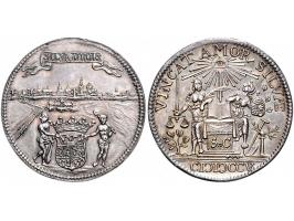 Historiepenningen 's-Hertogenbosch - Stadhuispenning zilver 1705 Snoeck 4 ZF+
