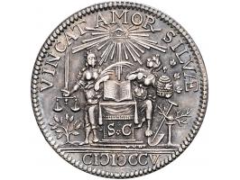 Historiepenningen 's-Hertogenbosch - Stadhuispenning zilver 1705 Snoeck 4, 2e exemplaar ZF