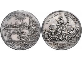 Historiepenningen 's-Hertogenbosch - Stadhuispenning zilver 1713 Snoeck 14b ZF