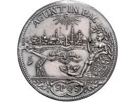 Historiepenningen 's-Hertogenbosch - Stadhuispenning zilver 1713 Snoeck 14b ZF