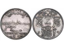 Historiepenningen 's-Hertogenbosch - Dubbele Stadhuispenning zilver 1729 Snoeck 43 PR