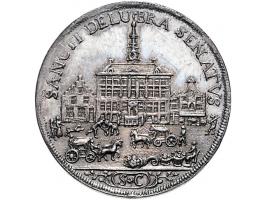 Historiepenningen 's-Hertogenbosch - Stadhuispenning zilver 1731 Snoeck 22 var ZF+