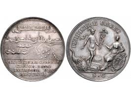 Historiepenningen 's-Hertogenbosch - Dubbele Stadhuispenning zilver 1741 Snoeck 55 ZF+