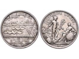 Historiepenningen 's-Hertogenbosch - Stadhuispenning zilver 1741 Snoeck 57a Geslagen op (bijna) dubbele zwaarte (10,62gr), in