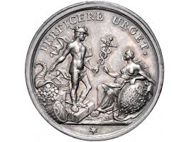 Historiepenningen 's-Hertogenbosch - Stadhuispenning zilver 1741 Snoeck 58 ZF