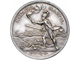 Historiepenningen 's-Hertogenbosch - Dubbele Stadhuispenning zilver 1748 Snoeck 66 PR