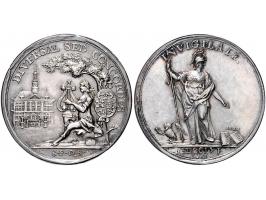Historiepenningen 's-Hertogenbosch - Stadhuispenning zilver 1761 Snoeck 67 ZF-
