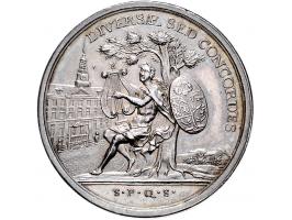 Historiepenningen 's-Hertogenbosch - Dubbele Stadhuispenning zilver 1762 Snoeck 68 ZF