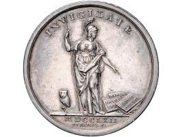 Historiepenningen 's-Hertogenbosch - Dubbele Stadhuispenning zilver 1762 Snoeck 68 ZF