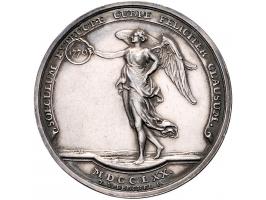 Historiepenningen 's-Hertogenbosch - Dubbele Stadhuispenning zilver 1770 Snoeck 73 ZF-