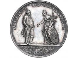 Historiepenningen 's-Hertogenbosch - Dubbele Stadhuispenning zilver 1776 Snoeck 78 bijna PR