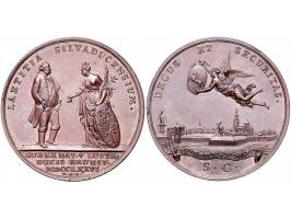 Historiepenningen 's-Hertogenbosch - Dubbele Stadhuispenning koper 1776 PR