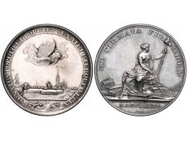 Historiepenningen 's-Hertogenbosch - Dubbele Stadhuispenning zilver 1785 Snoeck 80 bijna PR