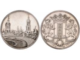 Historiepenningen (1785) Delft, vroedschapspenning door A. van Baerll. Zilver VvL. 634 ZF+