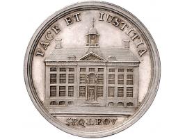 Historiepenningen (±1770) Leeuwarden, vroedschapspenning z.j., door Holtzhey. Zilver VvL. 653 ZF-PR