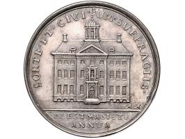 Historiepenningen (±1770) Leeuwarden, vroedschapspenning z.j., door Andeles. Zilver 31mm VvL. 650 ZF-PR