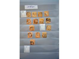 about 135 Strubli between 2 - 40 rappen including various printings, cancellations etc. in ring binder