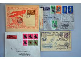 about 500 covers/postal stationery with Airmail, illustrated postcards, picture postcards etc. with better items in shoe box