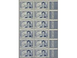 René Caillié 90 centimes - 2,25 francs with variety country name omitted in blocks of 12 with sheet margin, very fine unmount