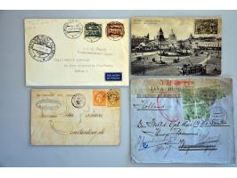 covers/postal stationery, large number with Russia, topics, Scandinavia etc. in shoe box
