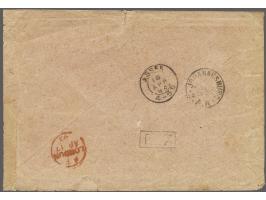 1893 ½ d. grey (black overprint), ½ d. grey (carmine overprint), 1d. carmine and 2d. olive-bistre (perf. 12½) on van Gorcum e