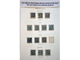 gespecialiseerde collectie 1852-1999 geheel gestempeld met o.a. platen 1e emissie, types, tandingen, roltanding (behoudens R3