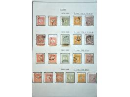 gespecialiseerde collectie 1852-1999 geheel gestempeld met o.a. platen 1e emissie, types, tandingen, roltanding (behoudens R3