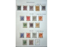 gespecialiseerde collectie 1852-1999 geheel gestempeld met o.a. platen 1e emissie, types, tandingen, roltanding (behoudens R3