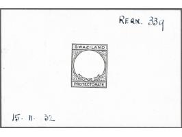 Postage due proof of the border key die in black on glazed card (92x60mm), ex. De la Rue archives, endorsed "REQN. 339" at up