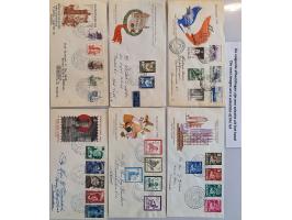 collectie fdc's vanaf E1 t/m 2003 in 4 albums in doos